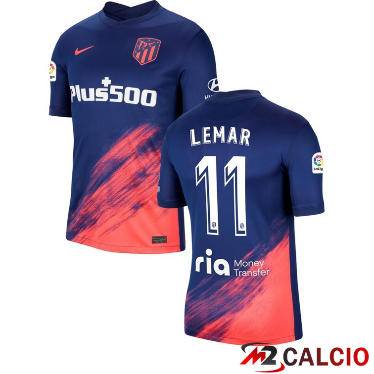 Maglie Calcio Personalizzate,Tute Calcio Squadre,Maglia Nazionale Italiana Calcio | Maglia Atletico Madrid (LEMAR 11) Seconda Blu Navy 2021/2022
