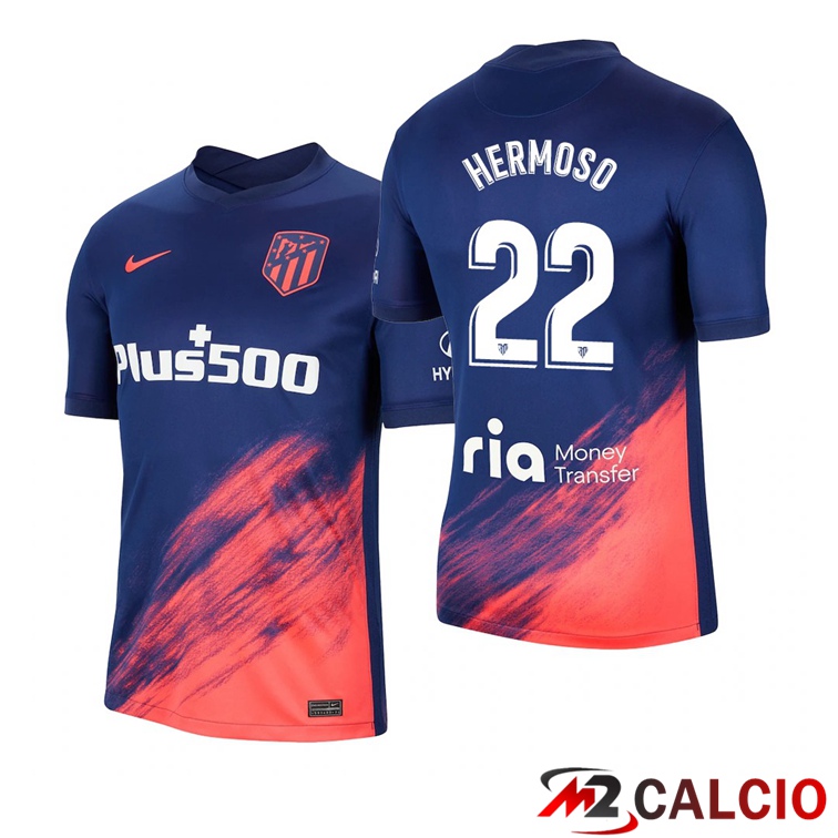 Maglie Calcio Personalizzate,Tute Calcio Squadre,Maglia Nazionale Italiana Calcio | Maglia Atletico Madrid (Hermoso 22) Seconda Blu Navy 2021/2022