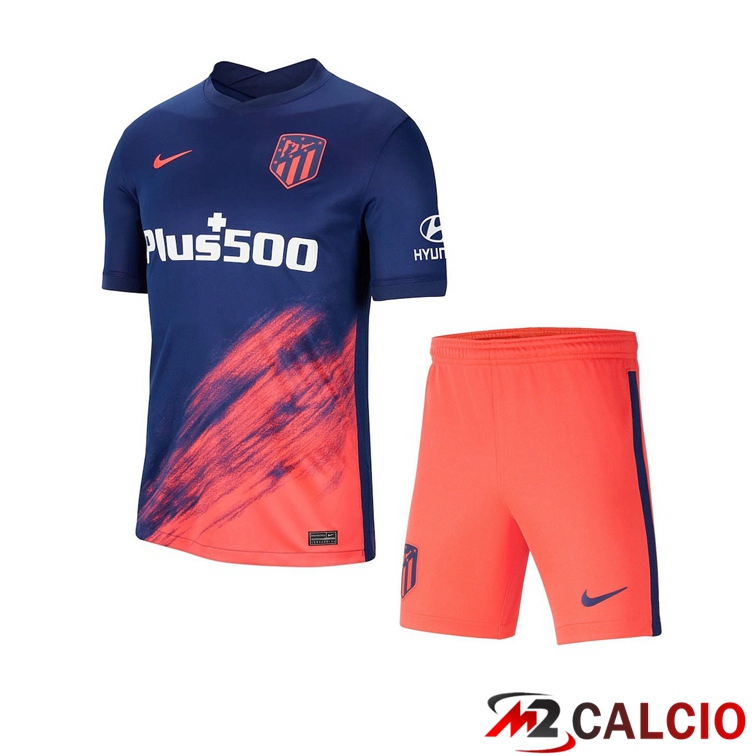 Maglie Calcio Personalizzate,Tute Calcio Squadre,Maglia Nazionale Italiana Calcio | Maglie Calcio Atletico Madrid Bambino Seconda Blu Navy 2021/2022