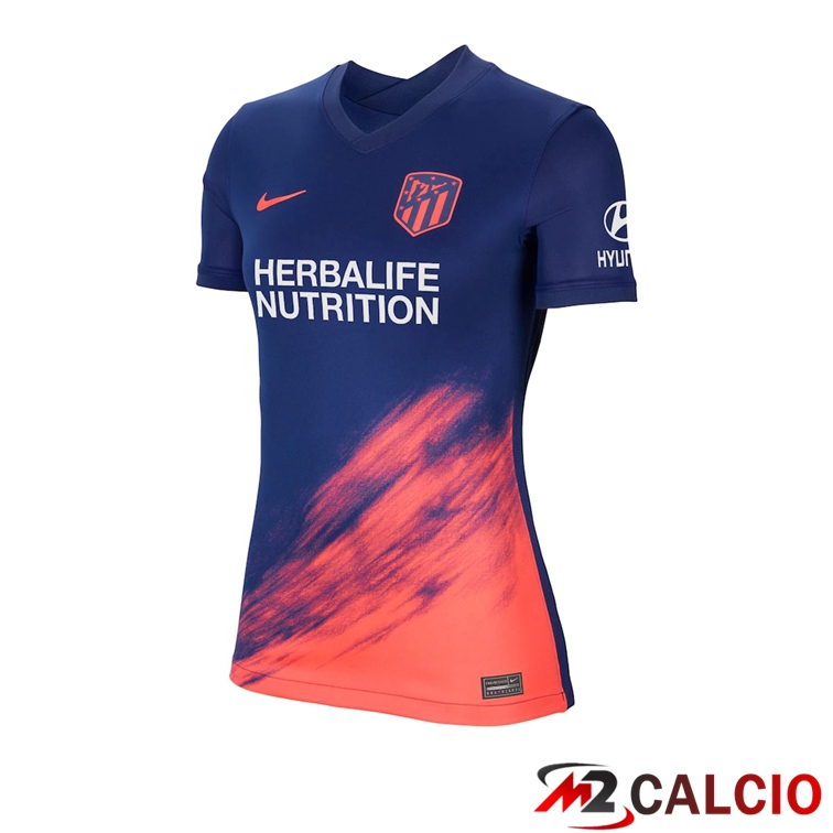 Maglie Calcio Personalizzate,Tute Calcio Squadre,Maglia Nazionale Italiana Calcio | Maglie Calcio Atletico Madrid Donna Seconda Blu Navy 2021/2022