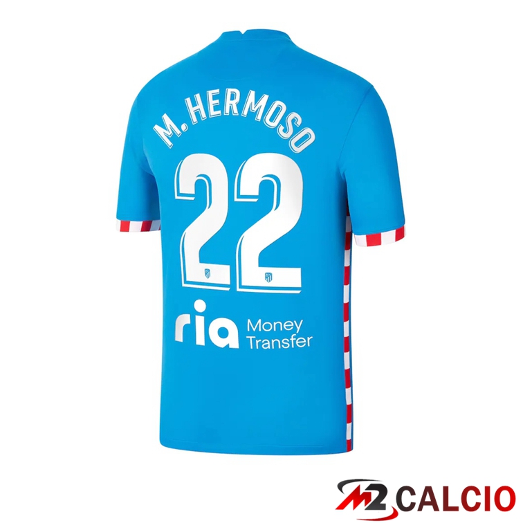 Maglie Calcio Personalizzate,Tute Calcio Squadre,Maglia Nazionale Italiana Calcio | Maglia Atletico Madrid (Hermoso 22) Terza Blu 2021/2022