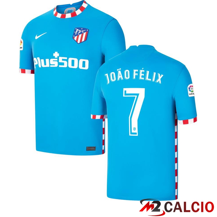 Maglie Calcio Personalizzate,Tute Calcio Squadre,Maglia Nazionale Italiana Calcio | Maglia Atletico Madrid (JOAO FELIX 7) Terza Blu 2021/2022