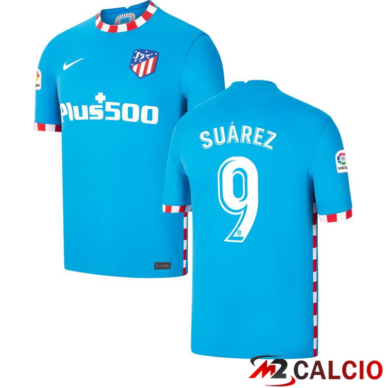 Maglie Calcio Personalizzate,Tute Calcio Squadre,Maglia Nazionale Italiana Calcio | Maglia Atletico Madrid (SUAREZ 9) Terza Blu 2021/2022