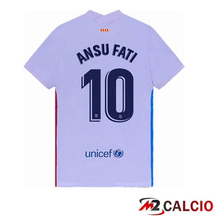 Maglie Calcio Personalizzate,Tute Calcio Squadre,Maglia Nazionale Italiana Calcio | Maglia FC Barcellona (ANSU FATI 10) Bambino Seconda Viola 2021/2022