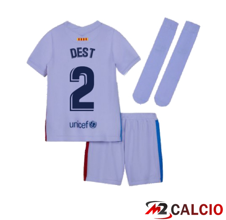 Maglie Calcio Personalizzate,Tute Calcio Squadre,Maglia Nazionale Italiana Calcio | Maglia FC Barcellona (SERGIÑO DEST 2) Bambino Seconda Viola 2021/2022