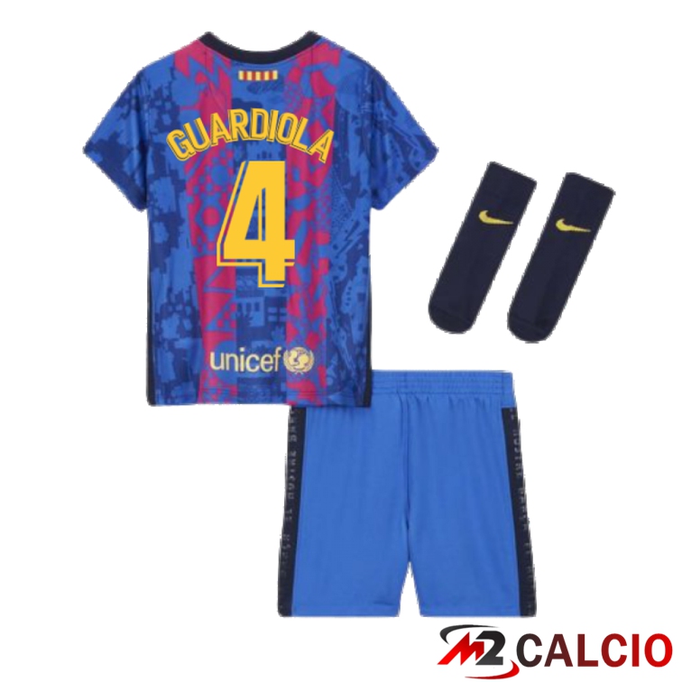 Maglie Calcio Personalizzate,Tute Calcio Squadre,Maglia Nazionale Italiana Calcio | Maglia FC Barcellona (R ARAUJO 4) Bambino Terza 2021/2022