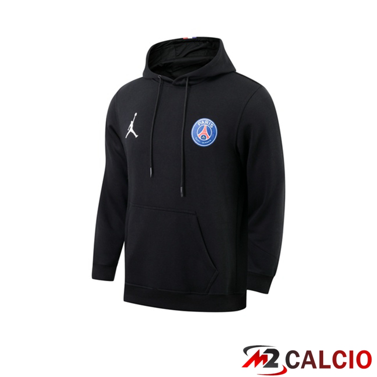 Maglie Calcio Personalizzate,Tute Calcio Squadre,Maglia Nazionale Italiana Calcio | Felpa Cappuccio Jordan PSG Nero 2021/2022