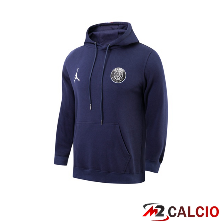 Maglie Calcio Personalizzate,Tute Calcio Squadre,Maglia Nazionale Italiana Calcio | Felpa Cappuccio Jordan PSG Blu Reale 2021/2022