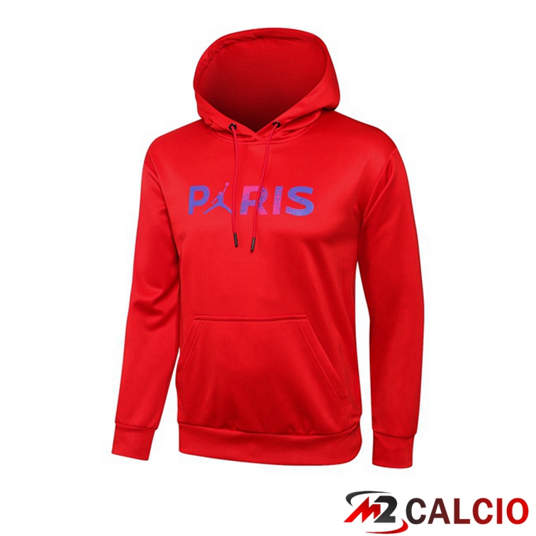 Maglie Calcio Personalizzate,Tute Calcio Squadre,Maglia Nazionale Italiana Calcio | Felpa Cappuccio Jordan PSG Rosso 2021/2022