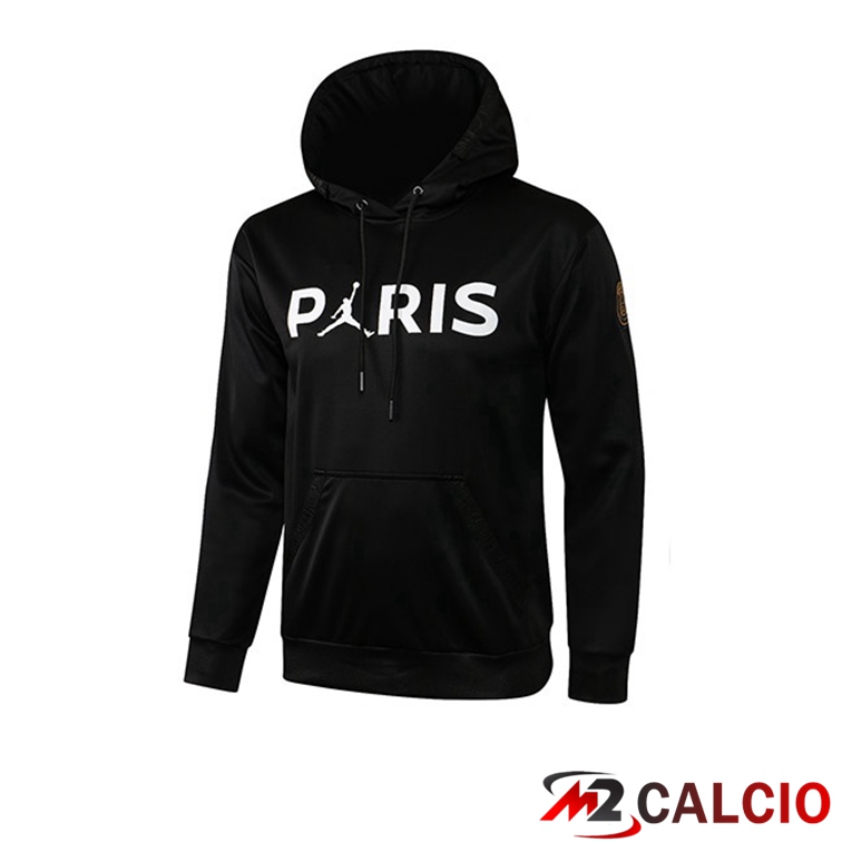 Maglie Calcio Personalizzate,Tute Calcio Squadre,Maglia Nazionale Italiana Calcio | Felpa Cappuccio Jordan PSG Nero 2021/2022