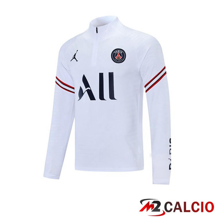 Maglie Calcio Personalizzate,Tute Calcio Squadre,Maglia Nazionale Italiana Calcio | Felpa Allenamento Jordan PSG Bianco 2021/2022