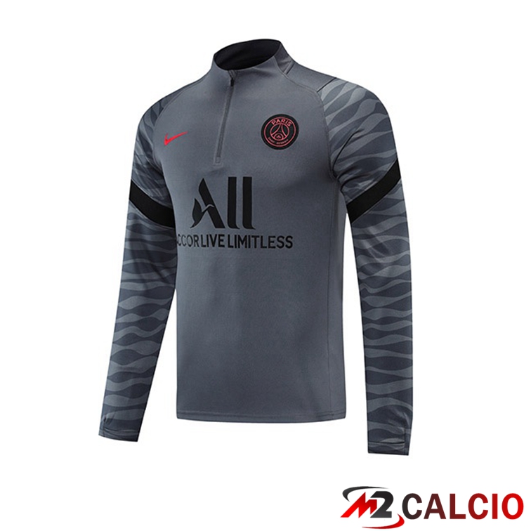 Maglie Calcio Personalizzate,Tute Calcio Squadre,Maglia Nazionale Italiana Calcio | Felpa Allenamento Paris PSG Grigio 2021/2022