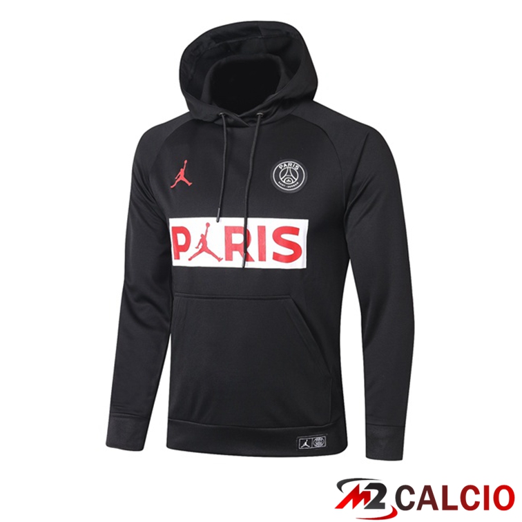 Maglie Calcio Personalizzate,Tute Calcio Squadre,Maglia Nazionale Italiana Calcio | Felpa Cappuccio Jordan PSG Nero 2021/2022