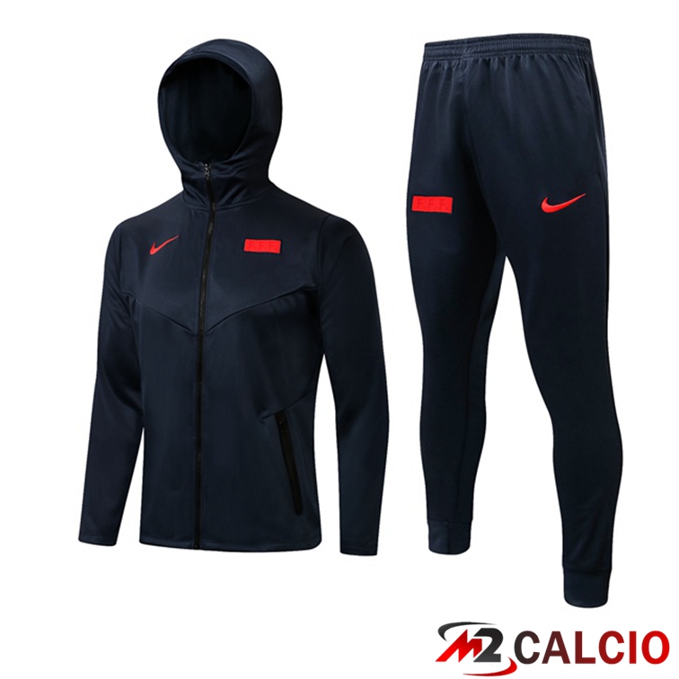 Maglie Calcio Personalizzate,Tute Calcio Squadre,Maglia Nazionale Italiana Calcio | Giacca Con Cappuccio Tuta Francia Blu Reale 2021/2022