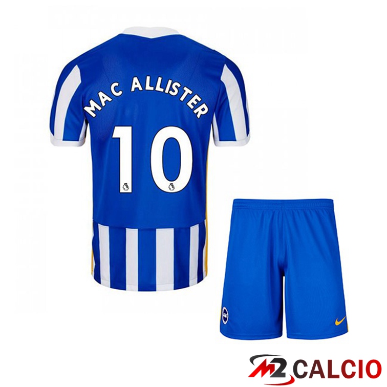Maglie Calcio Personalizzate,Tute Calcio Squadre,Maglia Nazionale Italiana Calcio | Maglia Brentford FC (MAC ALLISTER 10) Bambino Prima Blu/Bianco 2021/22