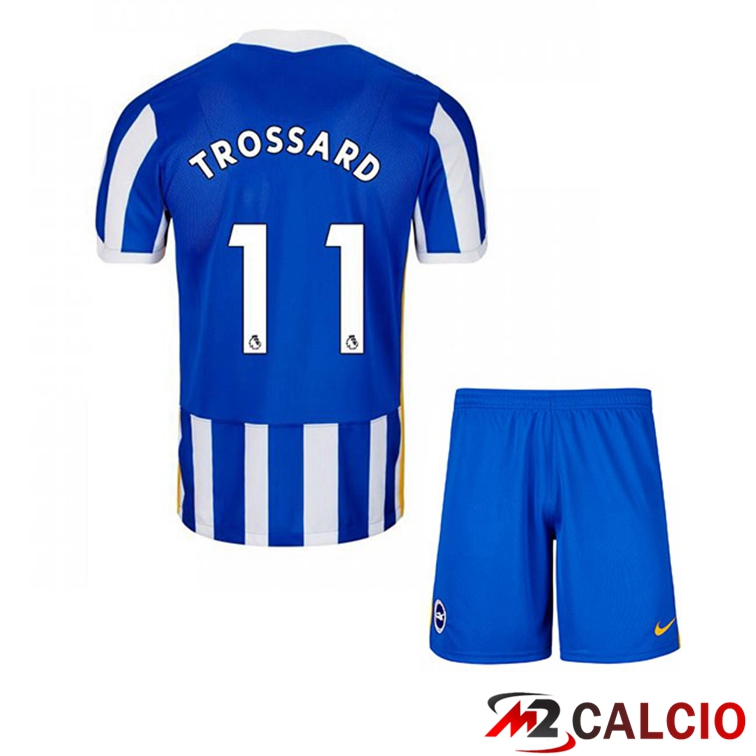 Maglie Calcio Personalizzate,Tute Calcio Squadre,Maglia Nazionale Italiana Calcio | Maglia Brentford FC (TROSSARD 11) Bambino Prima Blu/Bianco 2021/22