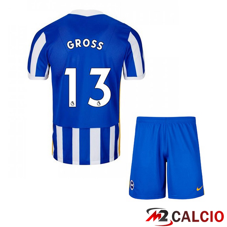 Maglie Calcio Personalizzate,Tute Calcio Squadre,Maglia Nazionale Italiana Calcio | Maglia Brentford FC (GROSS 13) Bambino Prima Blu/Bianco 2021/22