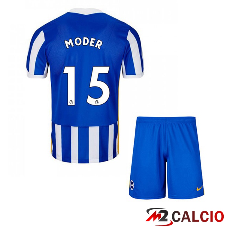 Maglie Calcio Personalizzate,Tute Calcio Squadre,Maglia Nazionale Italiana Calcio | Maglia Brentford FC (MODER 15) Bambino Prima Blu/Bianco 2021/22