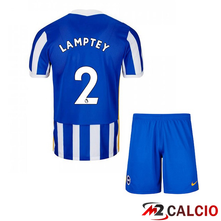 Maglie Calcio Personalizzate,Tute Calcio Squadre,Maglia Nazionale Italiana Calcio | Maglia Brentford FC (LAMPTEY 2) Bambino Prima Blu/Bianco 2021/22