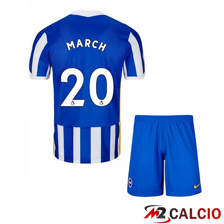 Maglie Calcio Personalizzate,Tute Calcio Squadre,Maglia Nazionale Italiana Calcio | Maglia Brentford FC (MARCH 20) Bambino Prima Blu/Bianco 2021/22