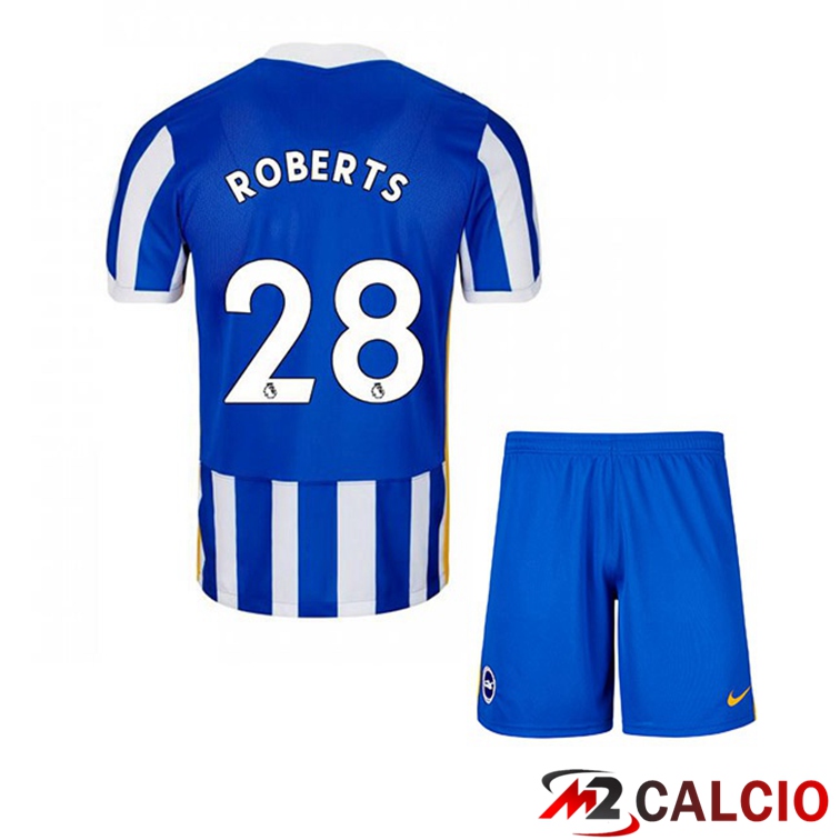 Maglie Calcio Personalizzate,Tute Calcio Squadre,Maglia Nazionale Italiana Calcio | Maglia Brentford FC (ROBERTS 28) Bambino Prima Blu/Bianco 2021/22