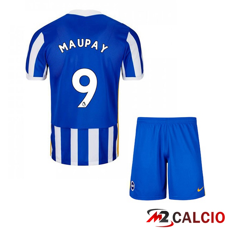 Maglie Calcio Personalizzate,Tute Calcio Squadre,Maglia Nazionale Italiana Calcio | Maglia Brentford FC (MAUPAY 9) Bambino Prima Blu/Bianco 2021/22