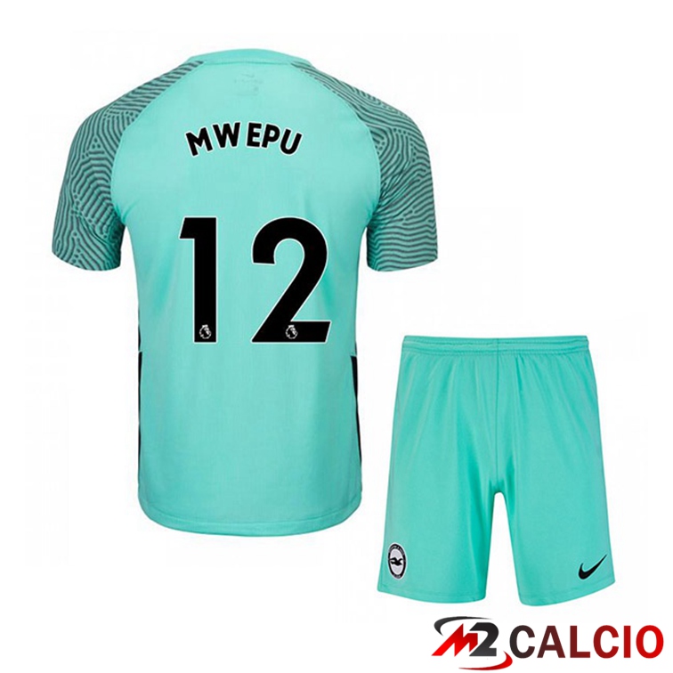 Maglie Calcio Personalizzate,Tute Calcio Squadre,Maglia Nazionale Italiana Calcio | Maglia Brentford FC (MWEPU 12) Bambino Seconda Verde 2021/22
