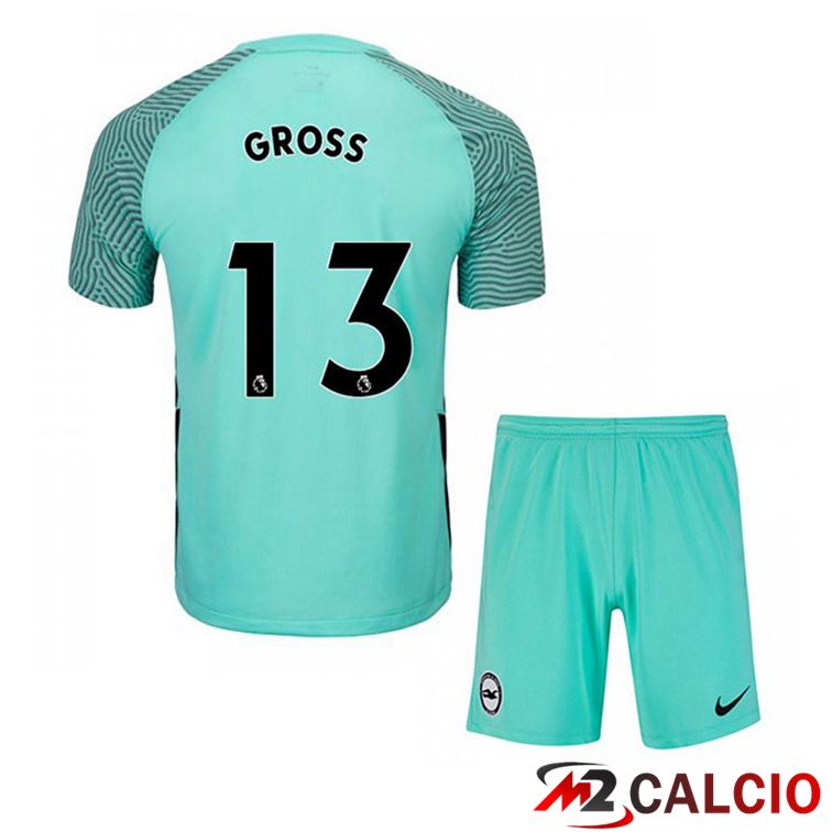 Maglie Calcio Personalizzate,Tute Calcio Squadre,Maglia Nazionale Italiana Calcio | Maglia Brentford FC (GROSS 13) Bambino Seconda Verde 2021/22