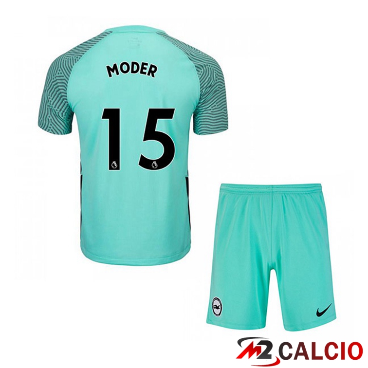 Maglie Calcio Personalizzate,Tute Calcio Squadre,Maglia Nazionale Italiana Calcio | Maglia Brentford FC (MODER 15) Bambino Seconda Verde 2021/22