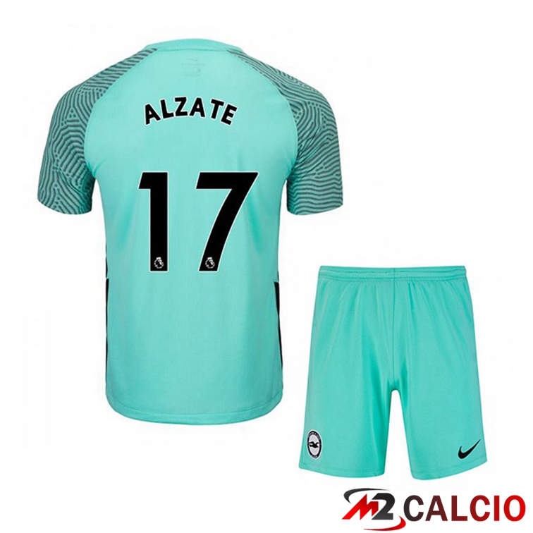 Maglie Calcio Personalizzate,Tute Calcio Squadre,Maglia Nazionale Italiana Calcio | Maglia Brentford FC (ALZATE 17) Bambino Seconda Verde 2021/22