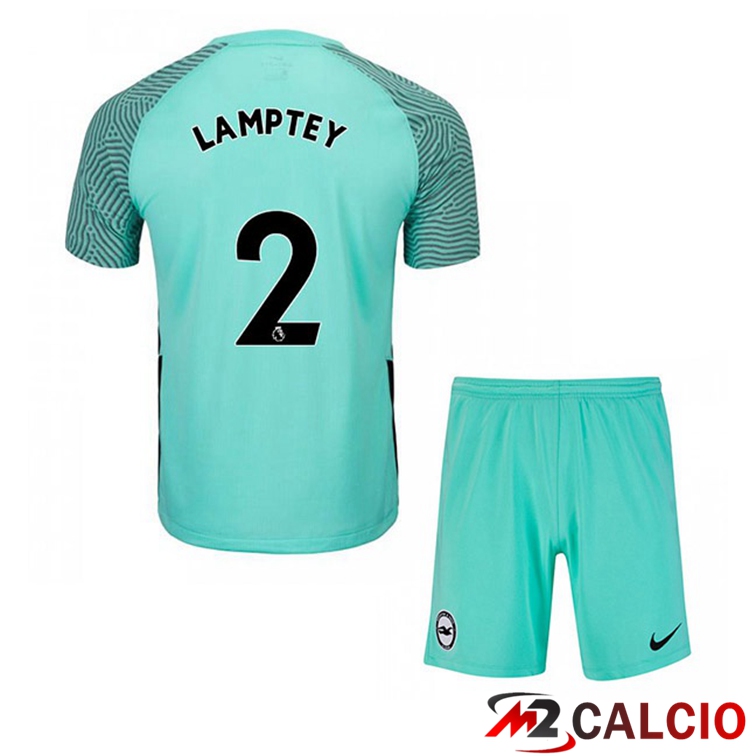 Maglie Calcio Personalizzate,Tute Calcio Squadre,Maglia Nazionale Italiana Calcio | Maglia Brentford FC (LAMPTEY 2) Bambino Seconda Verde 2021/22