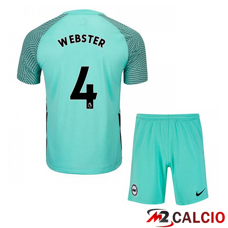 Maglie Calcio Personalizzate,Tute Calcio Squadre,Maglia Nazionale Italiana Calcio | Maglia Brentford FC (WEBSTER 4) Bambino Seconda Verde 2021/22