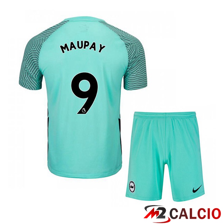 Maglie Calcio Personalizzate,Tute Calcio Squadre,Maglia Nazionale Italiana Calcio | Maglia Brentford FC (MAUPAY 9) Bambino Seconda Verde 2021/22