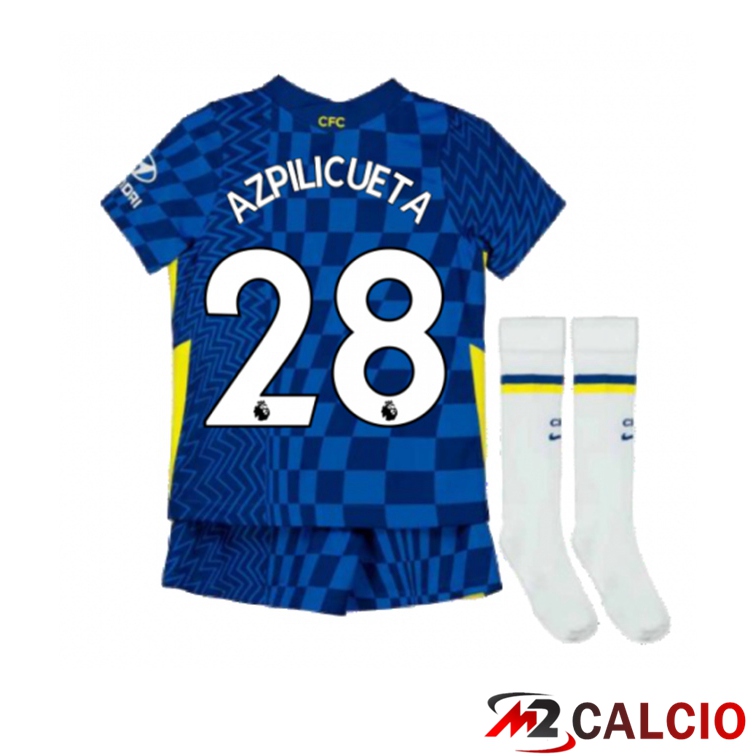 Maglie Calcio Personalizzate,Tute Calcio Squadre,Maglia Nazionale Italiana Calcio | Maglia FC Chelsea (AZPILICUETA 28) Bambino Prima Blu 2021/2022