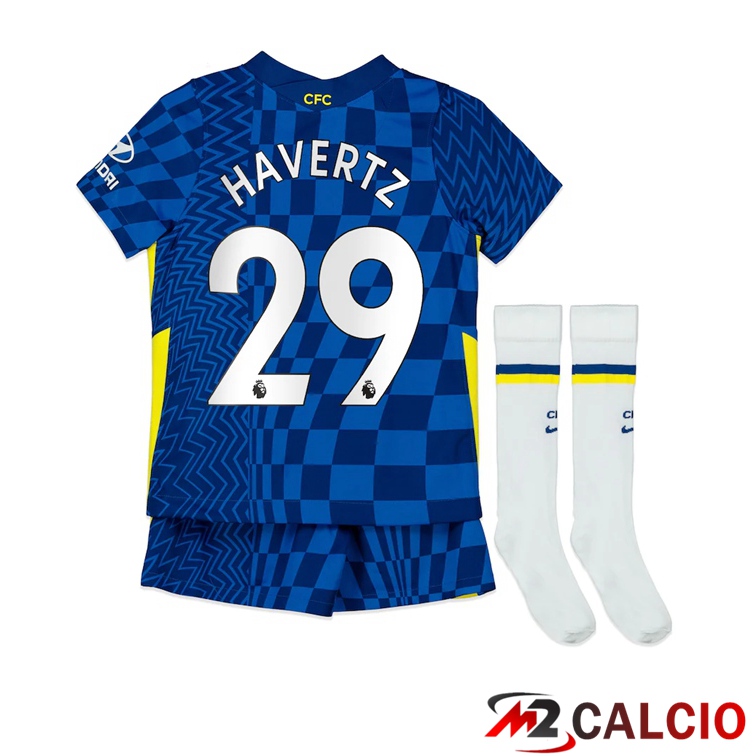 Maglie Calcio Personalizzate,Tute Calcio Squadre,Maglia Nazionale Italiana Calcio | Maglia FC Chelsea (HAVERTZ 29) Bambino Prima Blu 2021/2022