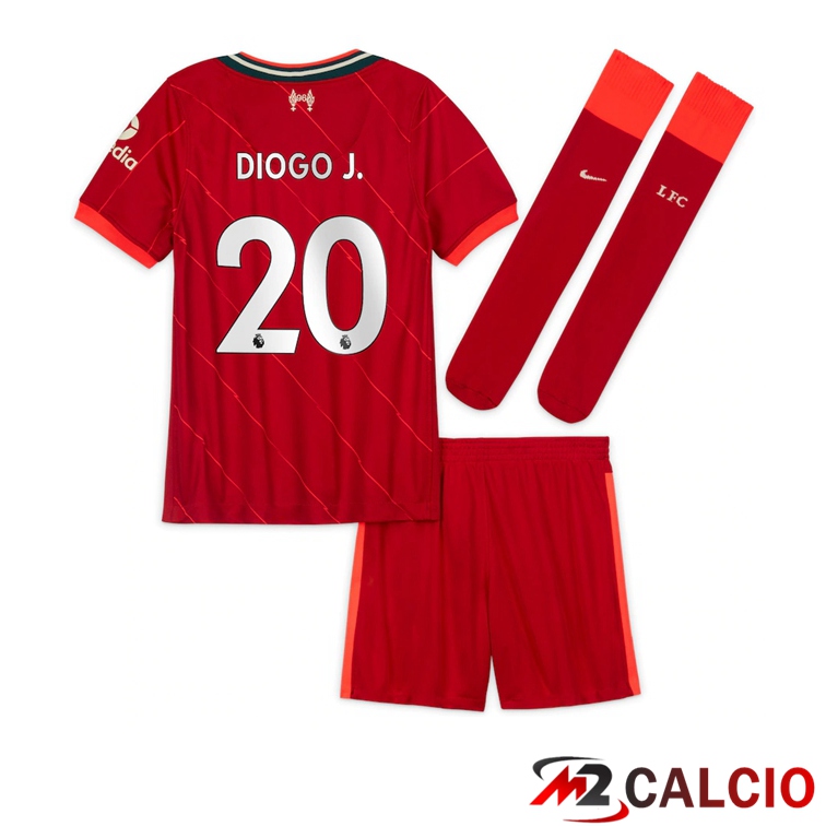 Maglie Calcio Personalizzate,Tute Calcio Squadre,Maglia Nazionale Italiana Calcio | Maglia FC Liverpool (DIOGO J. 20) Bambino Prima Rosso 2021/2022