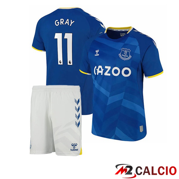 Maglie Calcio Personalizzate,Tute Calcio Squadre,Maglia Nazionale Italiana Calcio | Maglia FC Everton (Gray 11) Bambino Prima Blu 2021/22