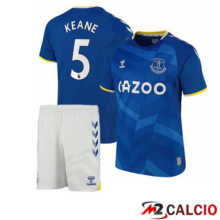 Maglie Calcio Personalizzate,Tute Calcio Squadre,Maglia Nazionale Italiana Calcio | Maglia FC Everton (Keane 5) Bambino Prima Blu 2021/22