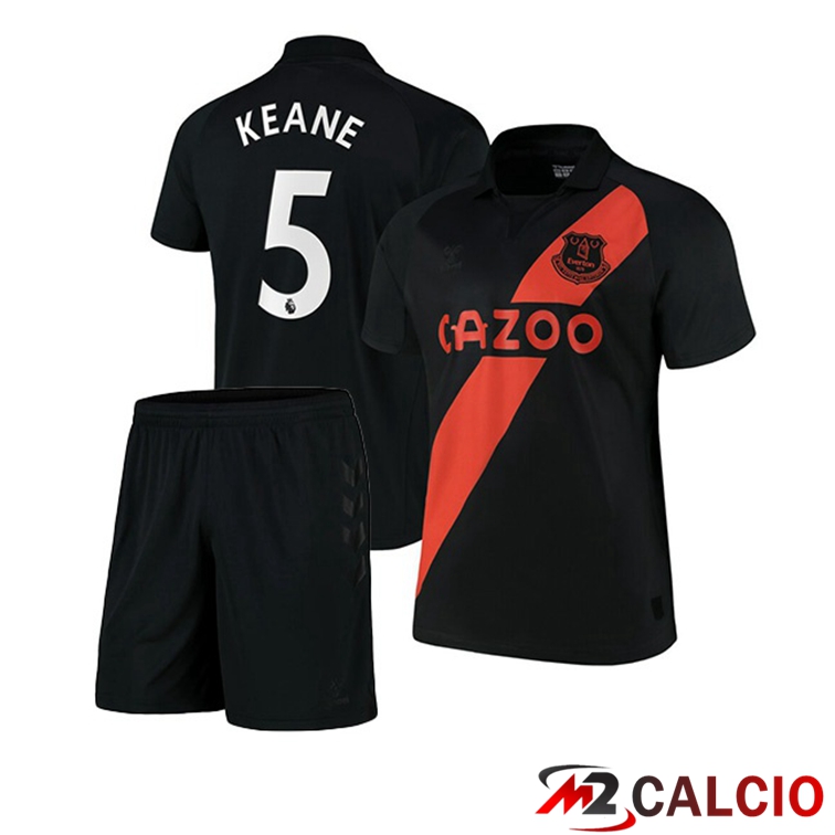 Maglie Calcio Personalizzate,Tute Calcio Squadre,Maglia Nazionale Italiana Calcio | Maglia FC Everton (Keane 5) Bambino Seconda Nero 2021/22