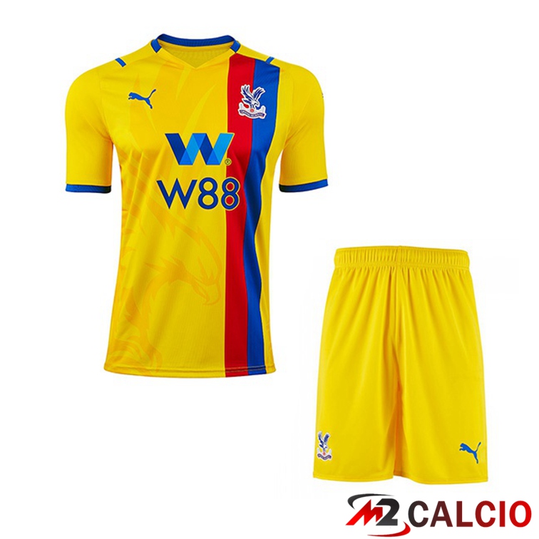 Maglie Calcio Personalizzate,Tute Calcio Squadre,Maglia Nazionale Italiana Calcio | Maglia Crystal Palace Bambino Seconda Giallo 2021/22