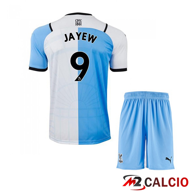 Maglie Calcio Personalizzate,Tute Calcio Squadre,Maglia Nazionale Italiana Calcio | Maglia Crystal Palace (J.AYEW 9) Bambino Terza Bianco/Blu 2021/22
