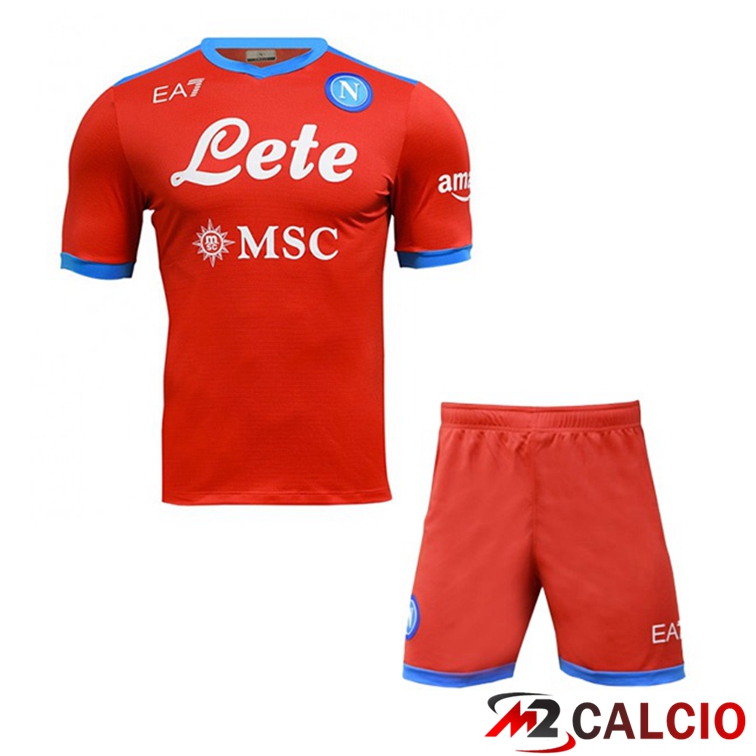 Maglie Calcio Personalizzate,Tute Calcio Squadre,Maglia Nazionale Italiana Calcio | Maglia Calcio SSC Napoli Bambino Quattro Rosso 2021/2022