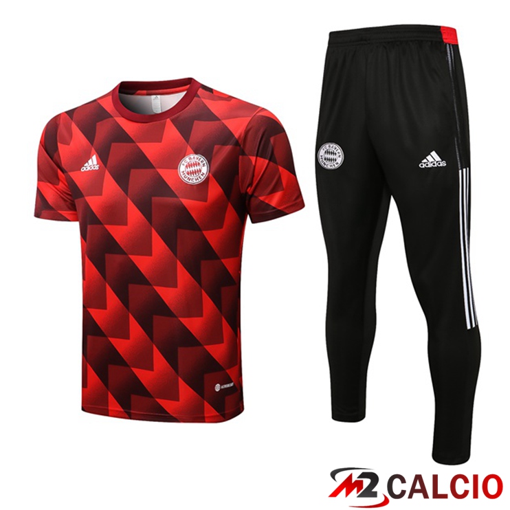 Maglie Calcio Personalizzate,Tute Calcio Squadre,Maglia Nazionale Italiana Calcio | Insieme T Shirt Allenamento Bayern Monaco + Pantaloni Rosso 2022/2023
