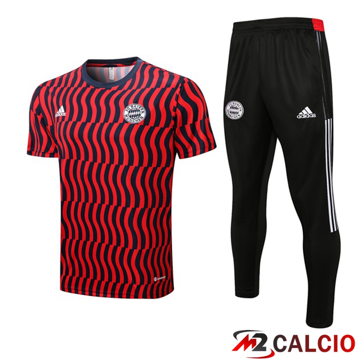 Maglie Calcio Personalizzate,Tute Calcio Squadre,Maglia Nazionale Italiana Calcio | Insieme T Shirt Allenamento Bayern Monaco + Pantaloni Rosso 2022/2023