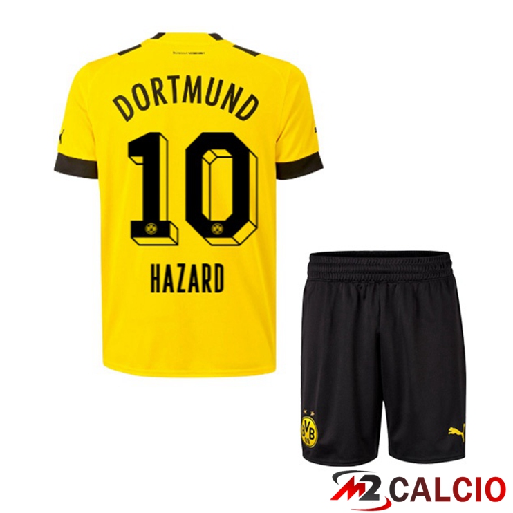 Maglie Calcio Personalizzate,Tute Calcio Squadre,Maglia Nazionale Italiana Calcio | Maglie Calcio Dortmund BVB (Hazard 10) Bambino Prima Giallo 2022/2023