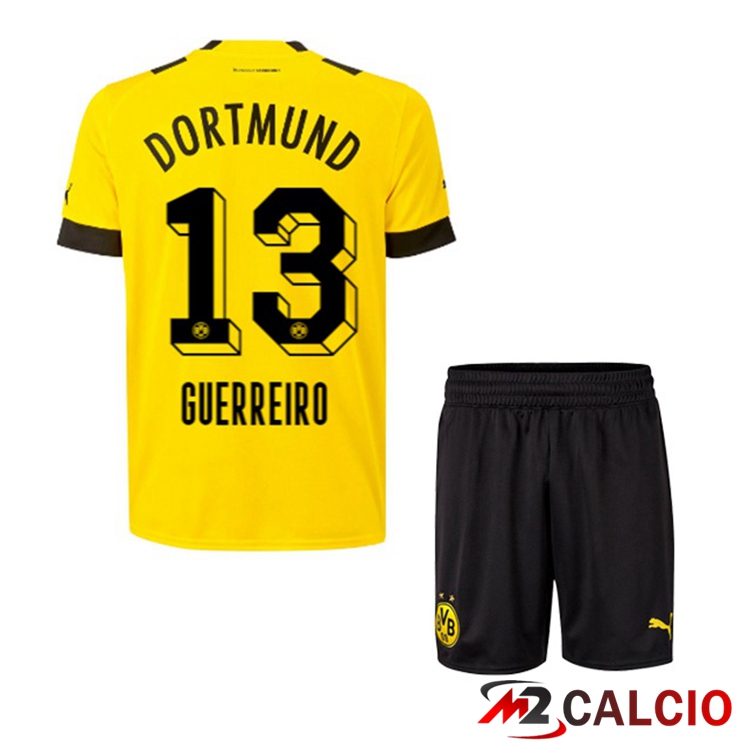 Maglie Calcio Personalizzate,Tute Calcio Squadre,Maglia Nazionale Italiana Calcio | Maglie Calcio Dortmund BVB (Guerreiro 13) Bambino Prima Giallo 2022/2023