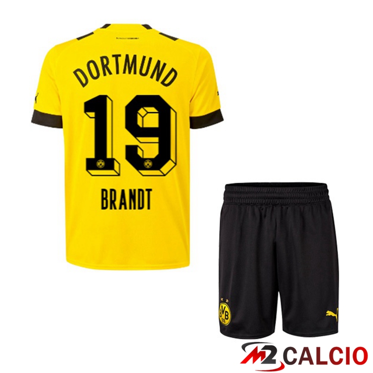 Maglie Calcio Personalizzate,Tute Calcio Squadre,Maglia Nazionale Italiana Calcio | Maglie Calcio Dortmund BVB (Brandt 19) Bambino Prima Giallo 2022/2023