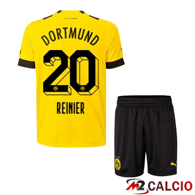 Maglie Calcio Personalizzate,Tute Calcio Squadre,Maglia Nazionale Italiana Calcio | Maglie Calcio Dortmund BVB (Reinier 20) Bambino Prima Giallo 2022/2023