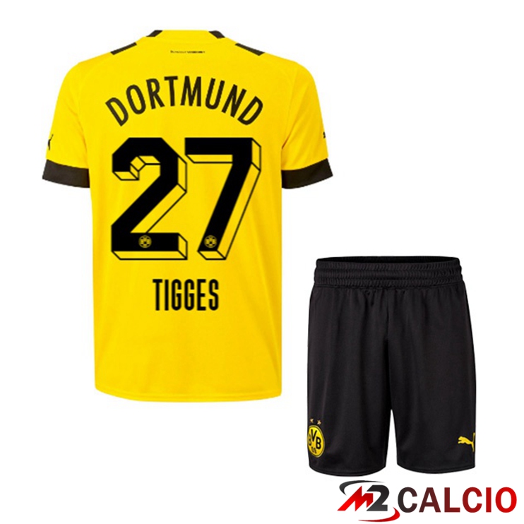 Maglie Calcio Personalizzate,Tute Calcio Squadre,Maglia Nazionale Italiana Calcio | Maglie Calcio Dortmund BVB (Tigges 27) Bambino Prima Giallo 2022/2023