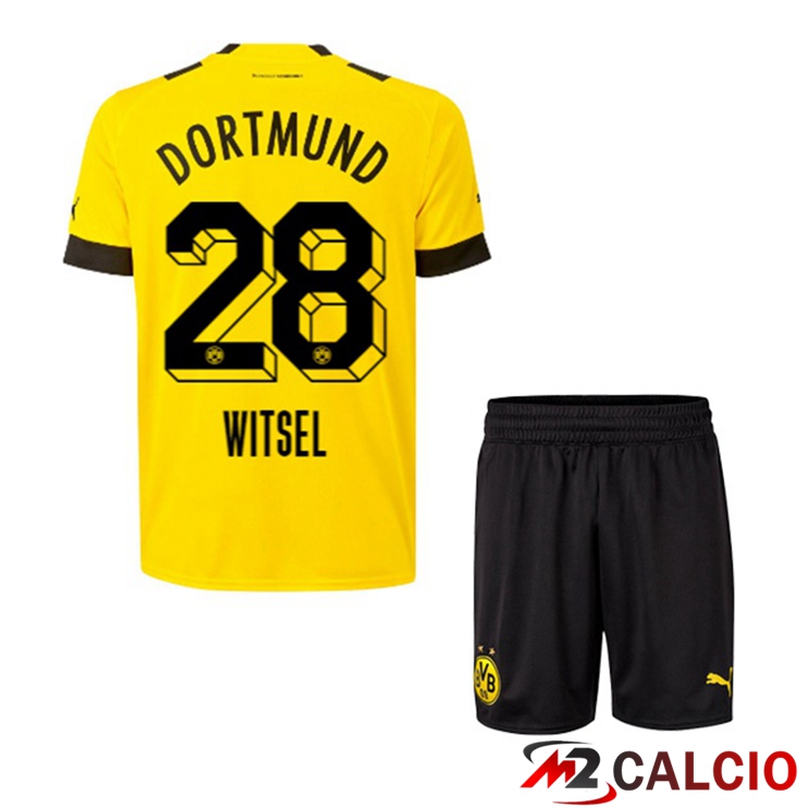 Maglie Calcio Personalizzate,Tute Calcio Squadre,Maglia Nazionale Italiana Calcio | Maglie Calcio Dortmund BVB (Witsel 28) Bambino Prima Giallo 2022/2023